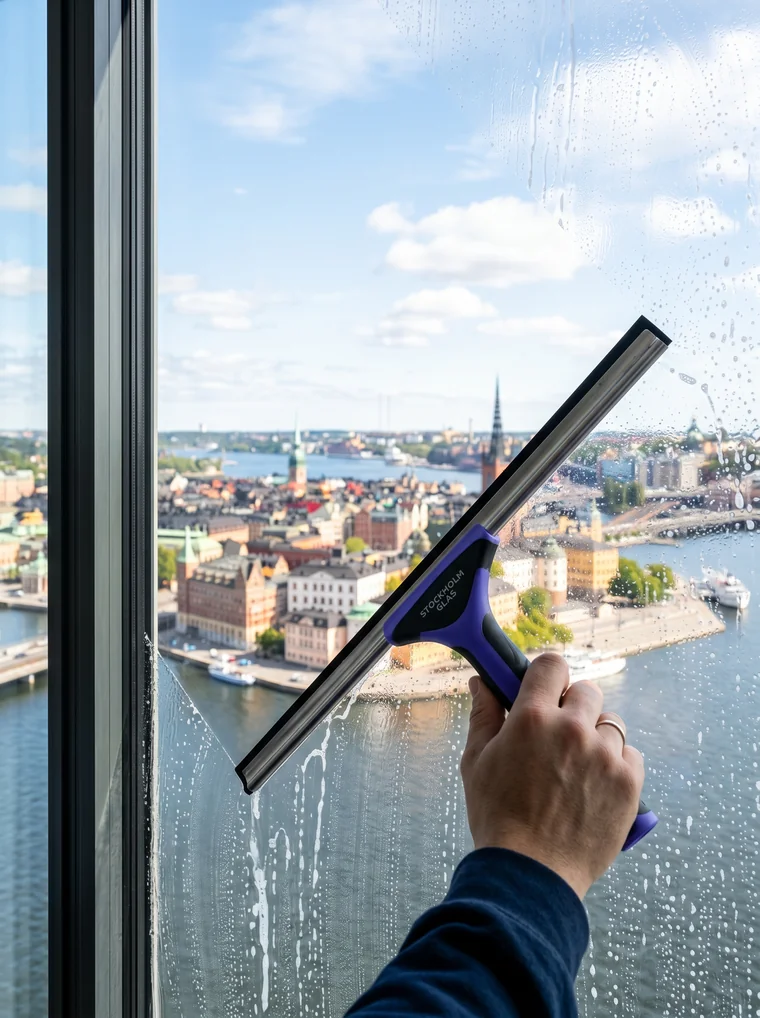Buddy som arbetar inom fönsterputs